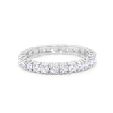 18K White Gold Round Brilliant Diamond French Pave Eternity Band (1.40 ct)